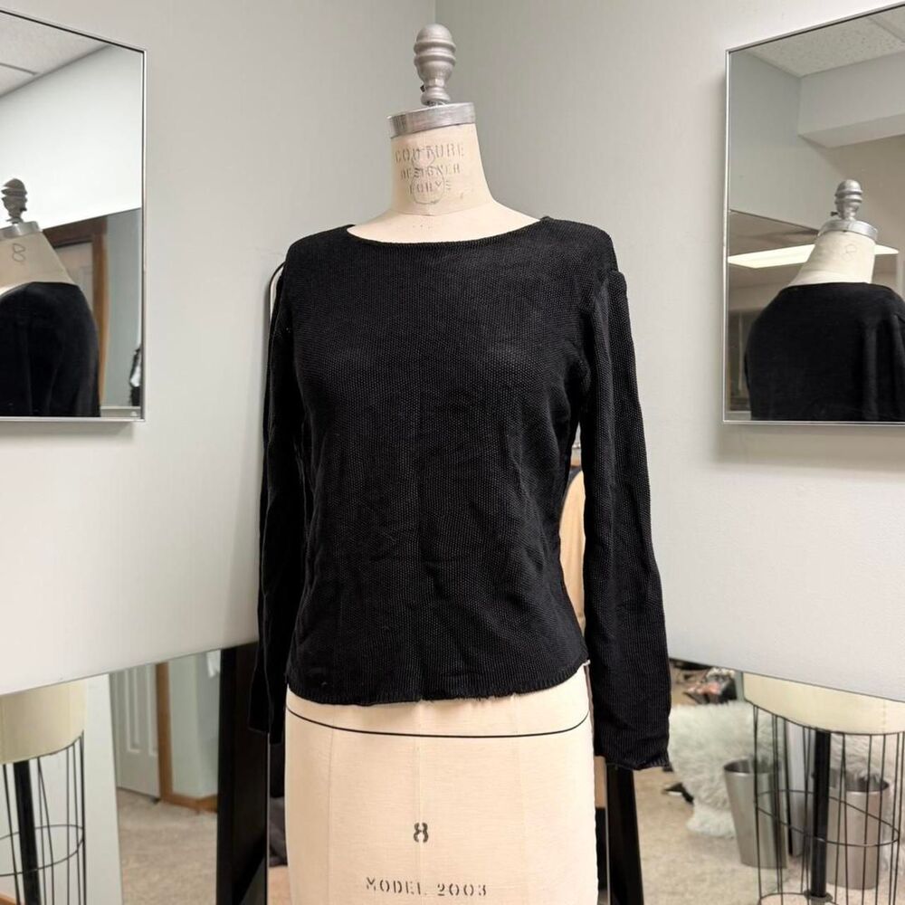 Black Net Style Knit Sweater